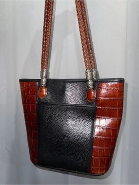 Brighton Black and Brown Croc-Accent
Shoulder Tote